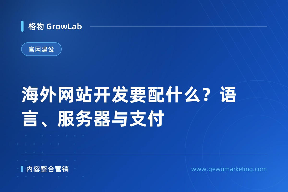 海外网站开发要配什么？语言、服务器与支付