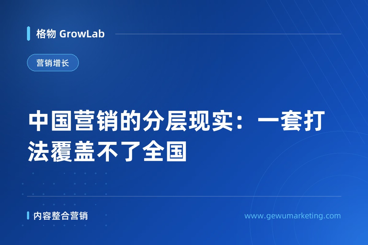 中国营销的分层现实：一套打法覆盖不了全国