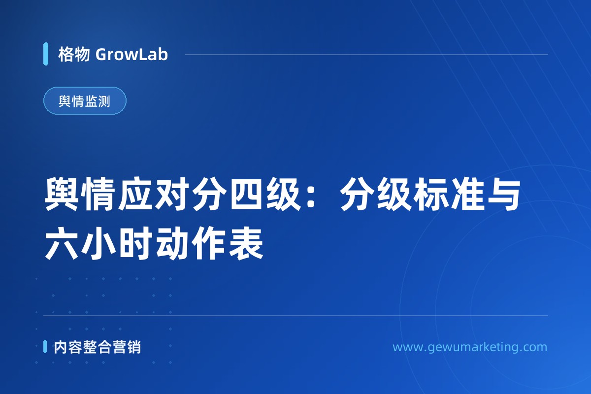 舆情应对分四级：分级标准与六小时动作表