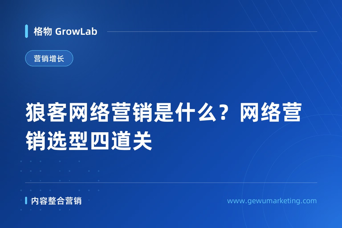 狼客网络营销是什么？网络营销选型四道关
