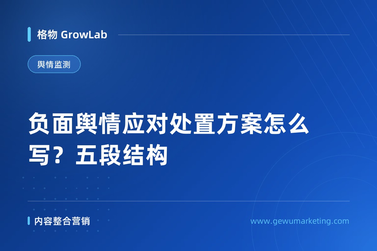 负面舆情应对处置方案怎么写？五段结构
