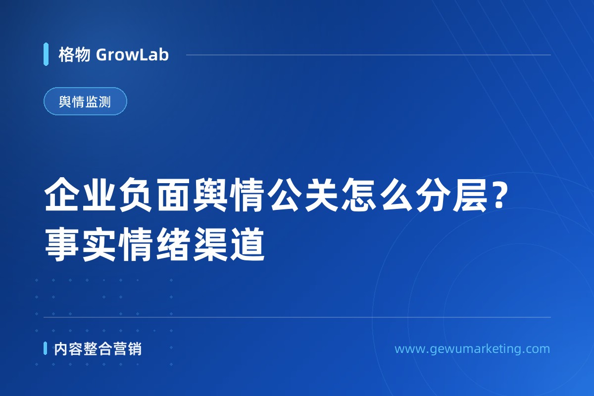 企业负面舆情公关怎么分层？事实情绪渠道
